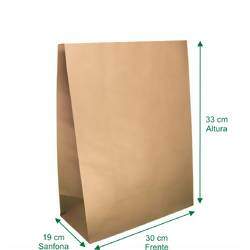 Saco de Papel Kraft 30x33x19L - 2.000 Peças (R$2,50un)